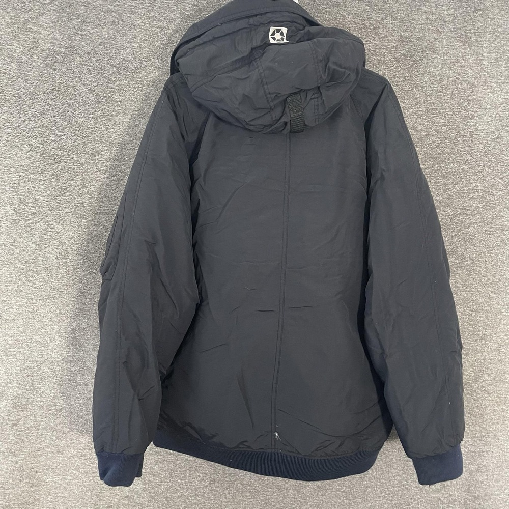 Southpole Jacket Mens XL Black Hooded Down Puffer Bomber Full Zip Winter Nylon - Picture 12 of 12
